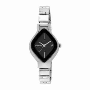 Fastrack 6109SM02 Quartz Analog Black Dial Stainless Steel Strap Watch for Girls